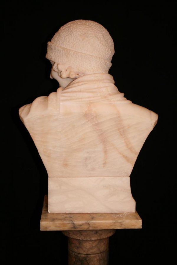ANTIQUE CARVED ALABASTER SCULPTURE THIS ART D - 10