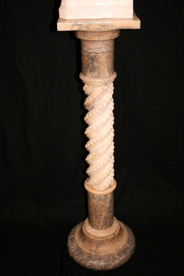 ANTIQUE CARVED ALABASTER SCULPTURE THIS ART D - 6
