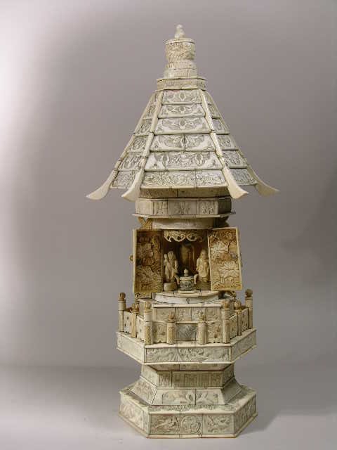 LARGE CARVED SHRINE TEMPLE.