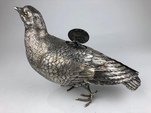 Silver 925 mechanical singing bird auctomaton in the (1 of 6)