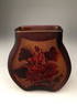 Two color cameo glass vase. Decorated with large flower