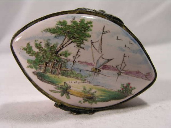 SNUFF BOX WITH A OCEAN AND SHIP AN A WATER SCENE. - 4