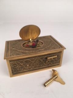 A bronze mechanical singing bird box. (1 of 5)
