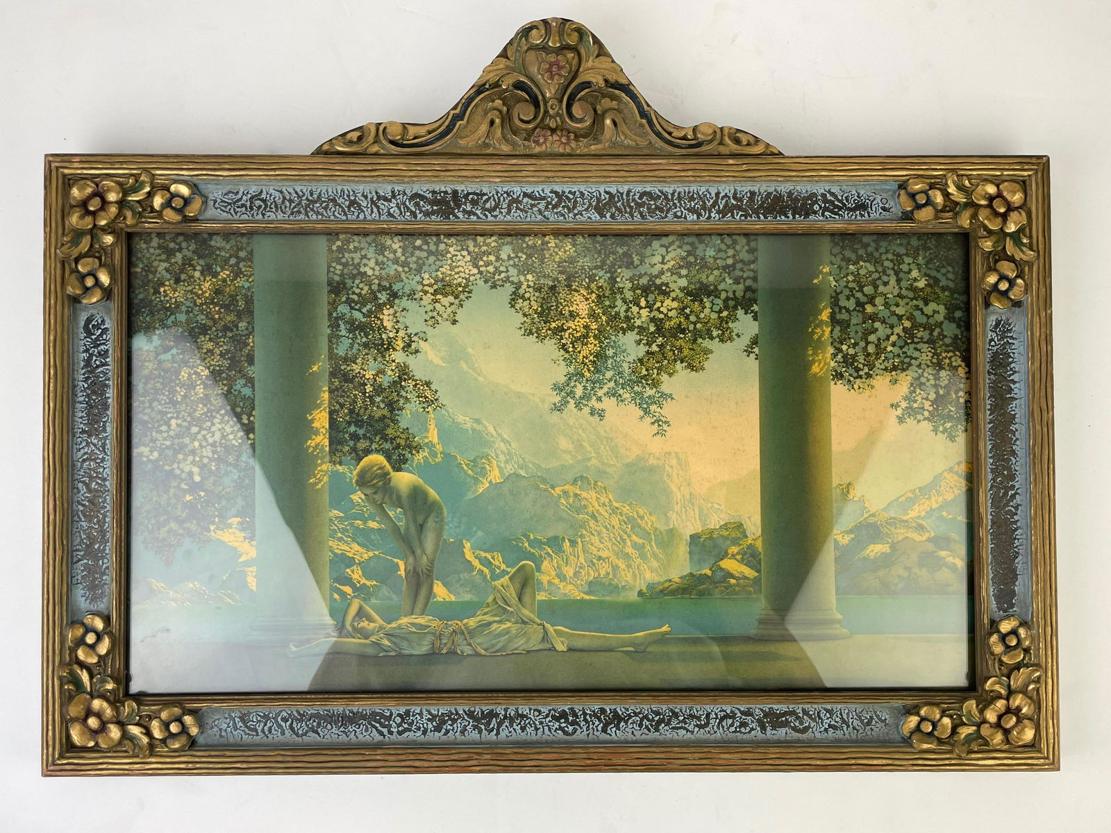 Maxwell Parrish print with painted wood frame. (1 of 5)