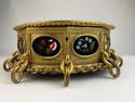 Antique pietra dura (hard stone) oval gold gilt bronze