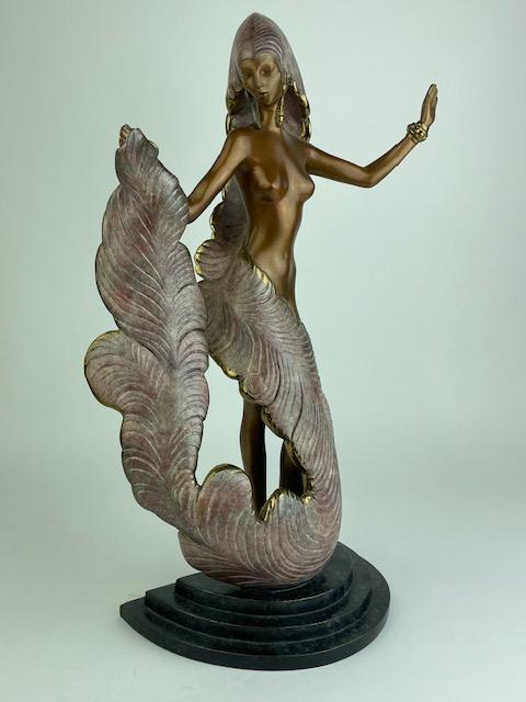 Erte (Romain De Tiftoff) "Folies-Bergere" a patinated bronze figurine (1 of 8)