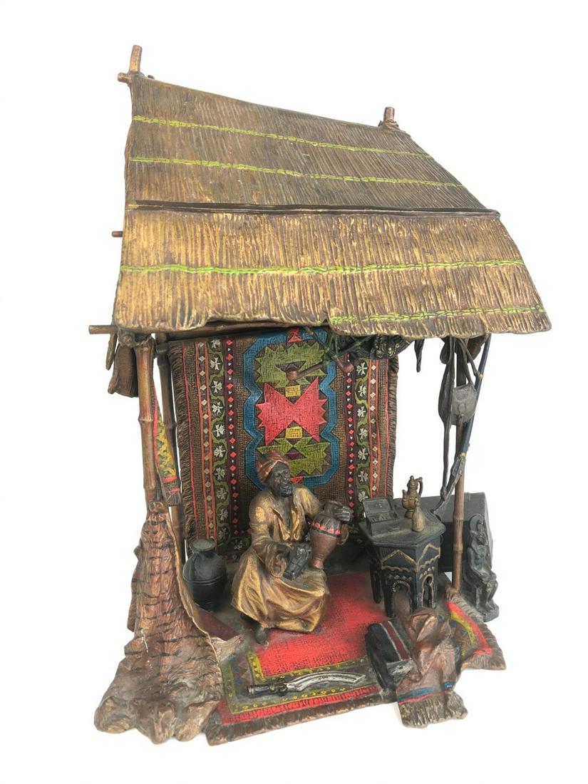 Antique Vienna bronze Orientalist bronze lamp (1 of 10)