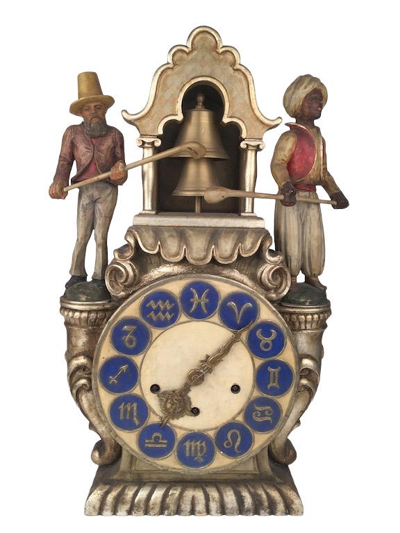 Antique "Blackamoor" carved wooden clock. (1 of 8)