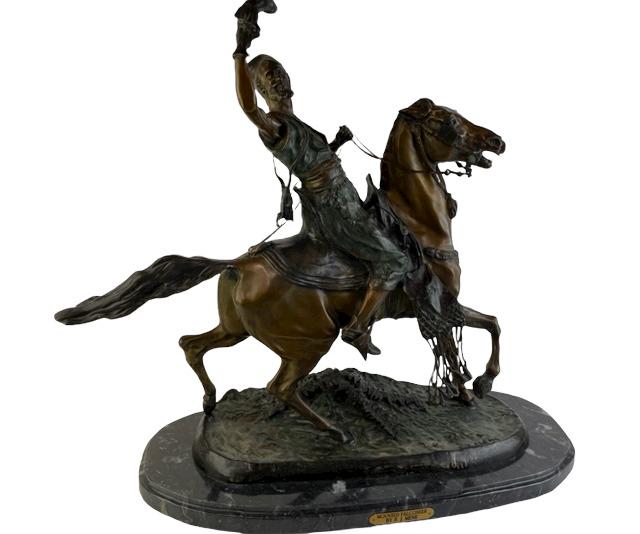 Bronze figure after P.J. Mene with an attached plate reading (1 of 6)