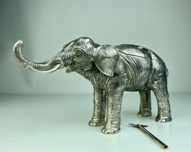 Mechanical singing bird box automaton in the form of an elephant. (1 of 9)