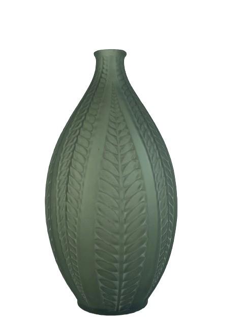 R. Lalique "Acacia" vase in light grey glass. (1 of 5)
