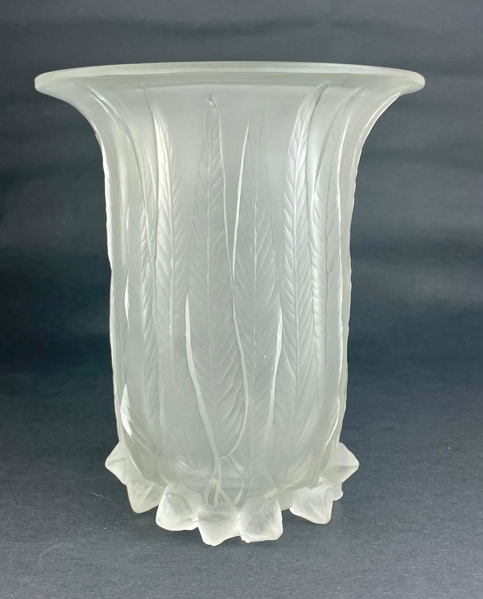 Rene Lalique (French, 1860-1954). "Eucalyptus" vase. (1 of 7)
