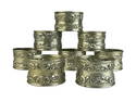 Gorham sterling silver repousse napkin rings in the "Melrose" pattern.