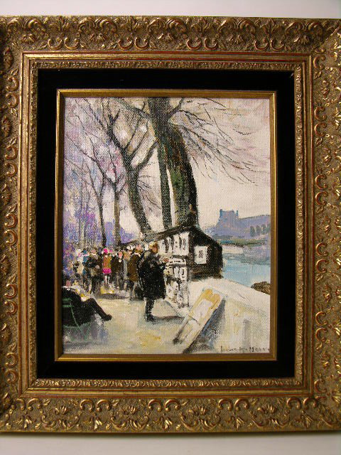 Jules Rene Herve (French:1887-1981).: Jules Rene Herve (French:1887-1981). Oil on canvas of a street scene. viewing area 8 1/4 " x 10 1/4". Overall with frame 14 1/4" x 16 1/2".