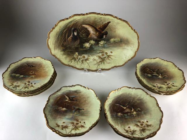 Limoges dish set consisting of 11 9 1/4 inches dishes and (1 of 6)