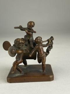 Bronze figurine of four young childing playing musical instruments. (1 of 5)