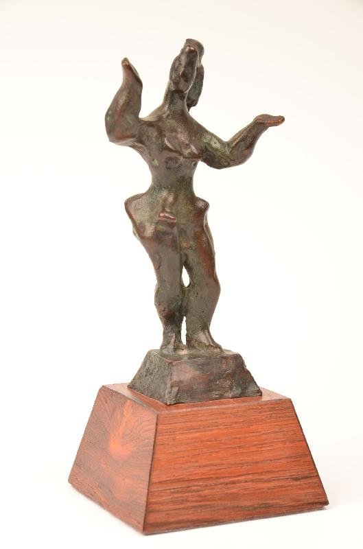 Chaim Gross, Austrian/American 1904-1991, Untitled : Chaim Gross, Austrian/American 1904-1991, Untitled [Bronze figure of a dancer] signed and numbered in cast: Chaim Gross, 44/50, on a wood base. Overall: 8 ¼" Provenance: From the ex-collection of Mr.