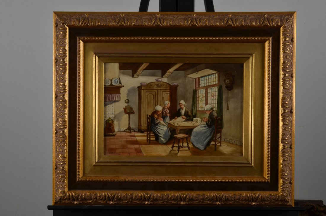 Dutch hand painted porcelain plaque by Rozenburg, after (1 of 8)