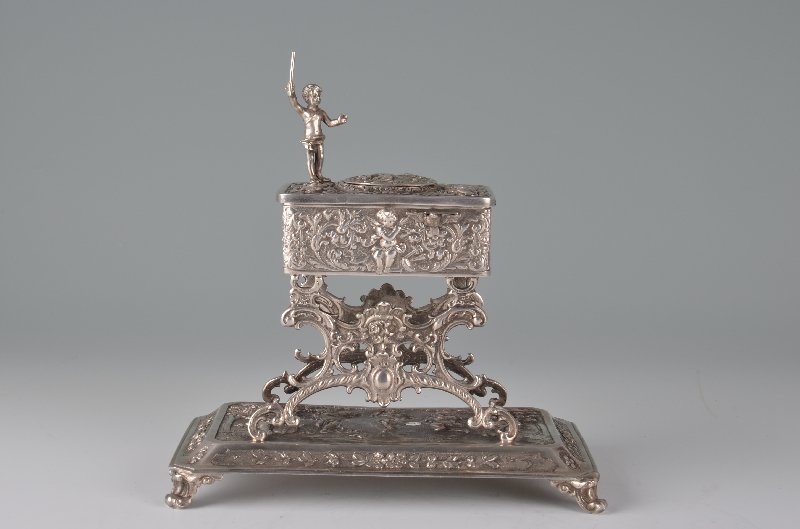 Sterling silver mechanical singing bird box. When the (1 of 5)