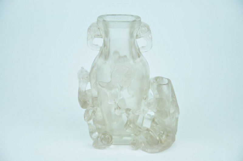 Antique Chinese rock crystal two handled vase (1 of 5)