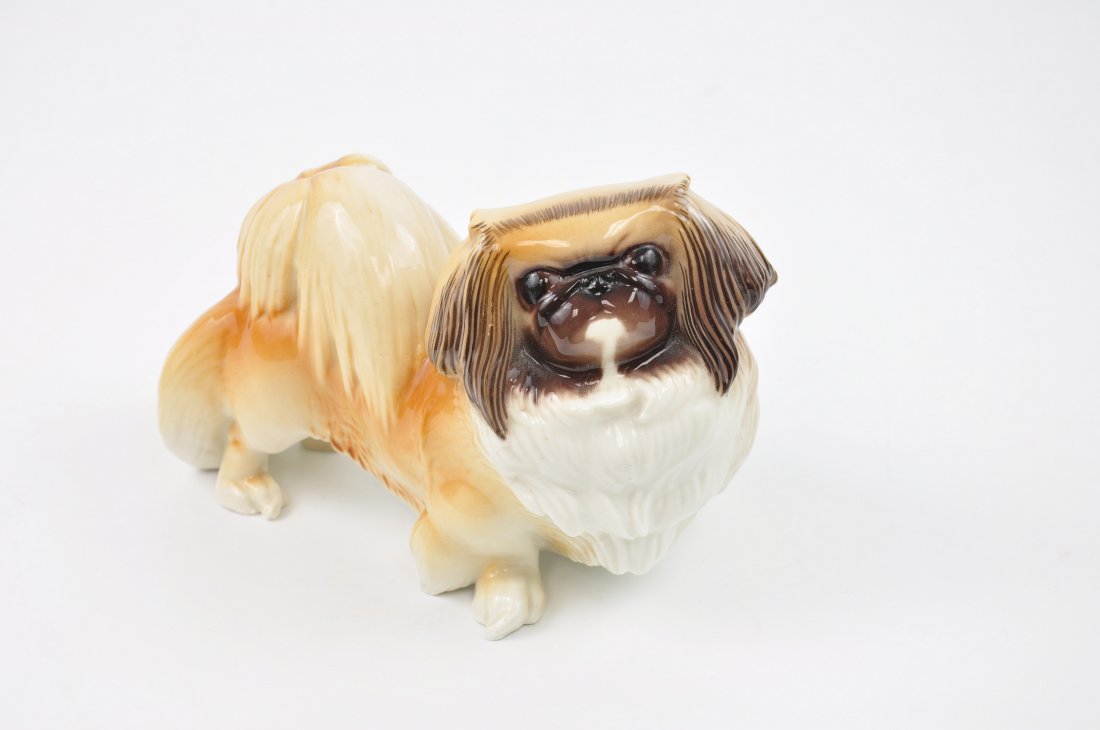 Nymphenburg German porcelain figurine of a Pekingese (1 of 4)