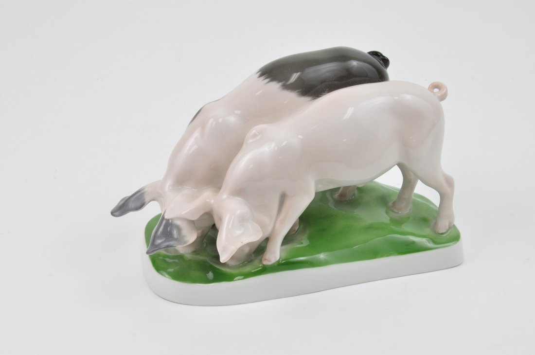 Rosenthal German porcelain figurine of two pigs. (1 of 3)