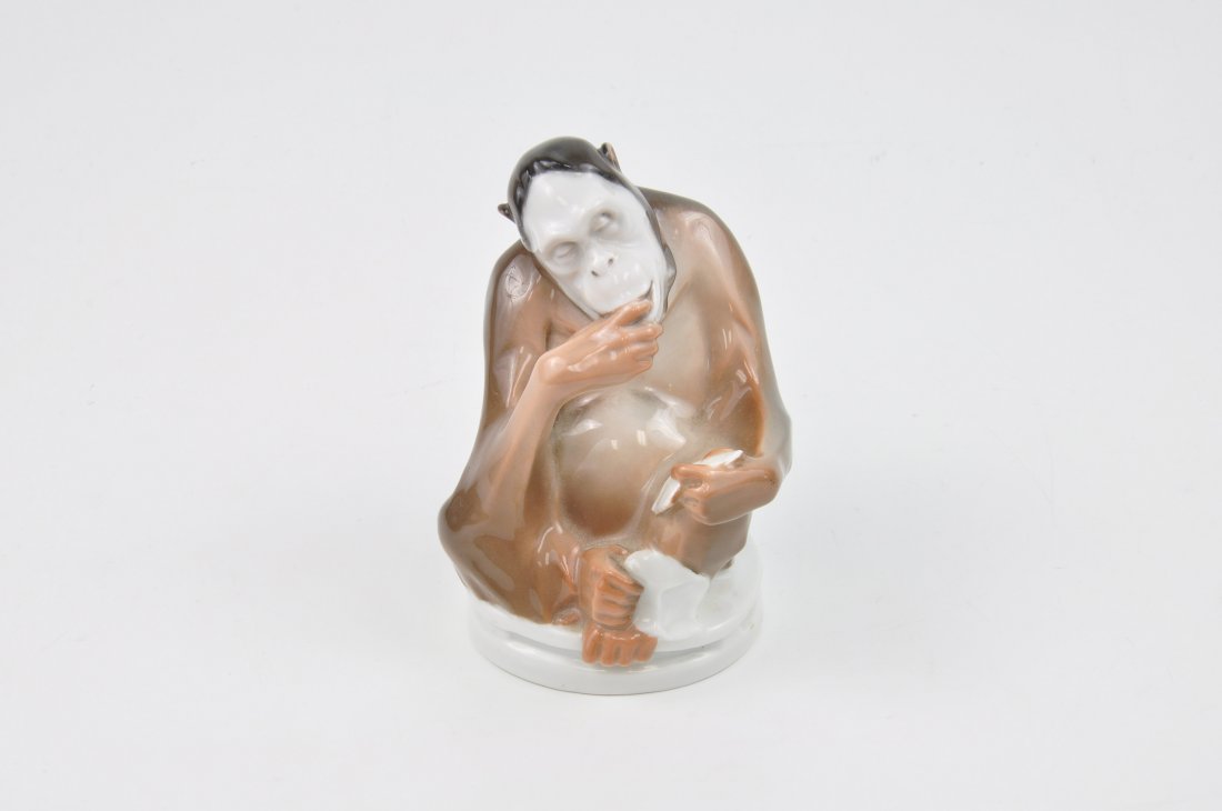 Rosenthal German porcelain figurine of  monkey reading. (1 of 4)