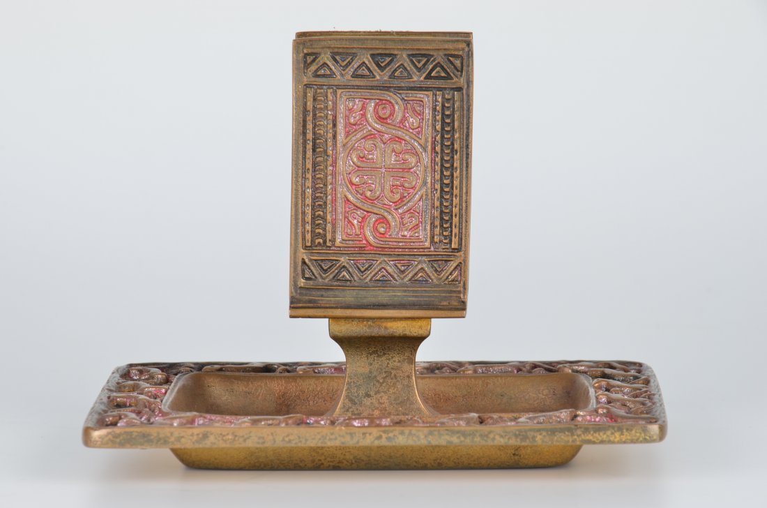Tiffany Studios "Venetian" match box holder with red (1 of 4)