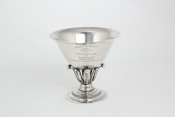 Georg Jensen, (Danish,1866-1935) Sterling silver: Georg Jensen, (Danish,1866-1935) Sterling silver compote.Designed by Johan Rohde, 1856-1935.Stamped Georg Jensen with the oval around the name as well as 17 B, Denmark Sterling.Height 5 1/4 inches, Di