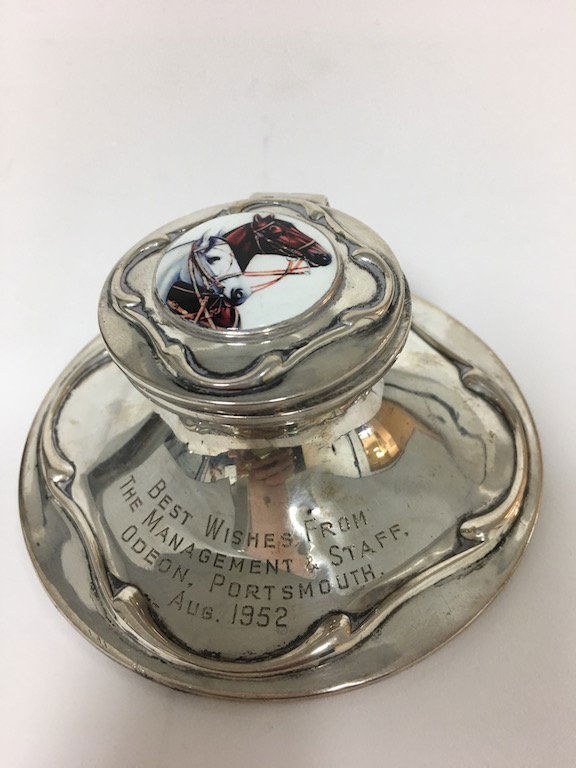 English sterling sterling silver inkwell with the (1 of 5)