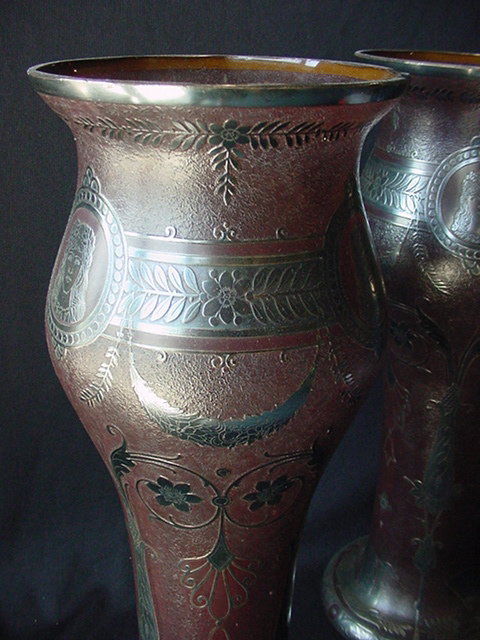 MOSSER (FRENCH) ART GLASS FLOWER VASES WITH STER - 6