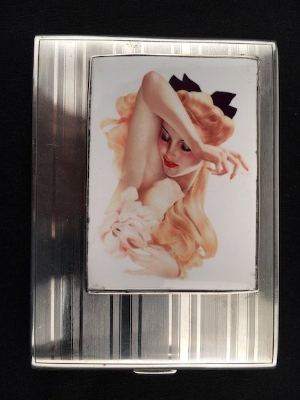 Hallmarked sterling sterling silver cigarette case with (1 of 2)