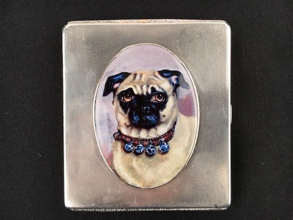 Hallmarked sterling sterling silver cigarette case with (1 of 4)