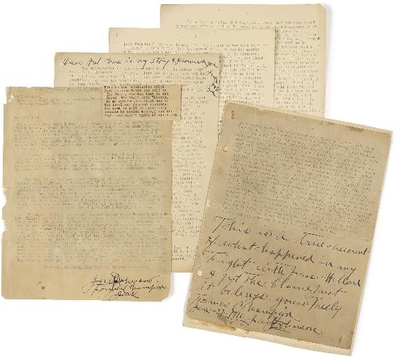 Jack Johnson's 1916 Confession Letter To Nat Fleis: Jack Johnson's 1916 Confession Letter To Nat Fleisher of Ring Magazine Today, a hundred years after he dominated boxing at the highest level, we are pleased to present one of that sports true treasure