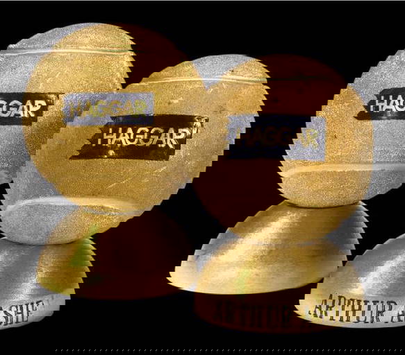 Pair Of 24k Solid Gold Presentation Trophy Balls A