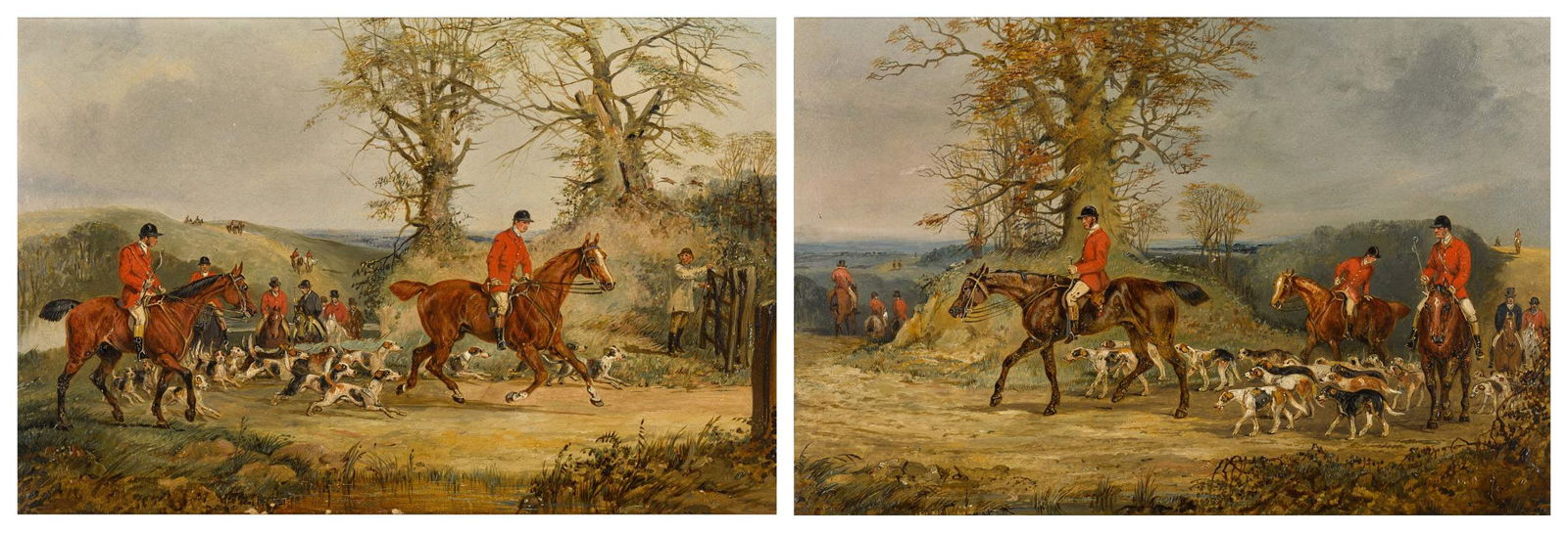 Henry Thomas Alken Snr.: Property from a Hampshire Private Collection Henry Thomas Alken Snr. London 1785–1851 Hunting Scenes: Setting off; The End of the Day both signed, lower left and right, respectively: H. Alk