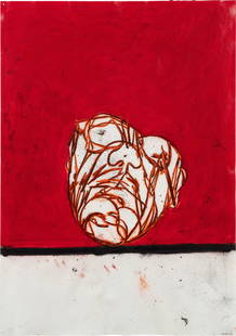 Tony Bevan: Tony bevan b. 1951 Head signed and dated 04 acrylic, pigment and charcoal on paper 120 x 85 cm ; 47 ¼ x 33 ½ in. Executed in 2004. ___________________________________