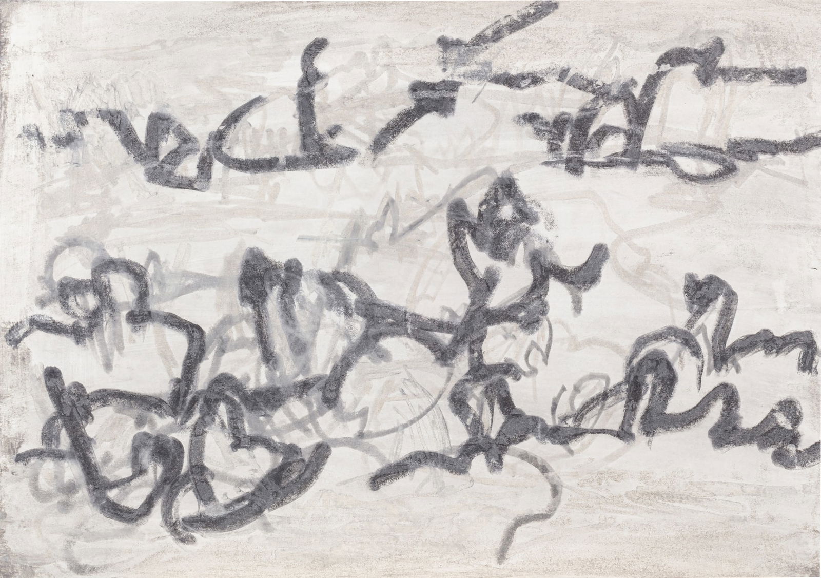 Beatrice Caracciolo: Beatrice Caracciolo b. 1955 Sans titre stamped, inscribed and dated 2004 on the stretcher mixed media on paper laid down on canvas 27,6 x 47,6 cm ; 10 ⅞ x 18 ¾ in. Executed in 2