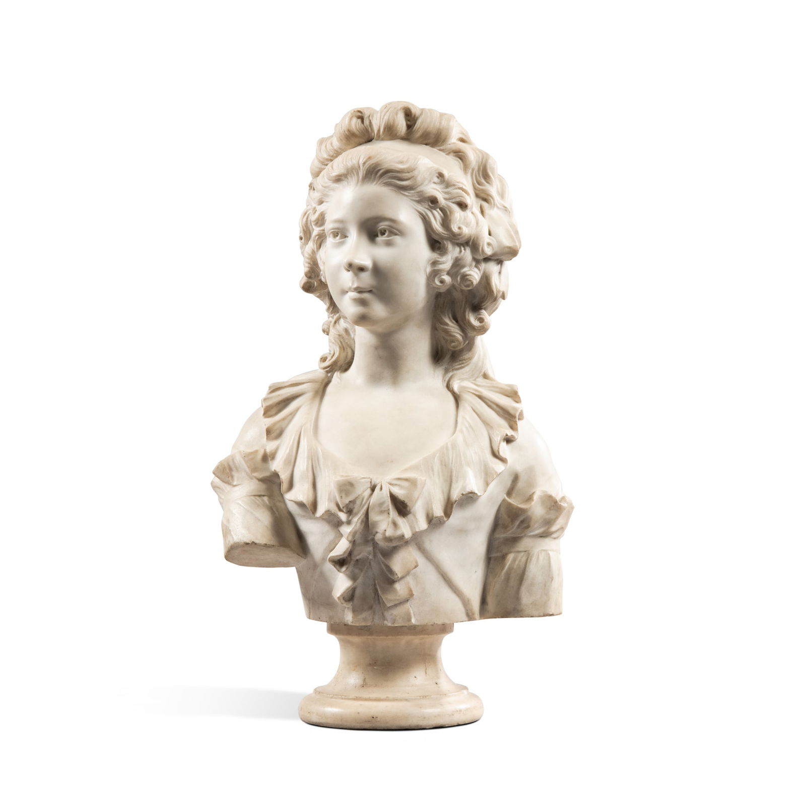 Martin de Grenoble (1761 - 1804): François Martin, known as Martin de Grenoble 1761 - 1804 Presumed portrait of Mademoiselle de Choiseul-Stainville 1788 signed and dated françois Martin / fecit 1788 white marble bust H
