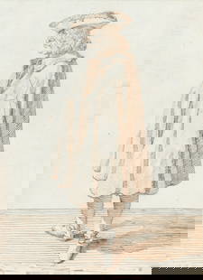 Pier Leone Ghezzi Caricature of the Commendator Solaro, Ambassador of Malta in Rome | Caricature du: Pier Leone Ghezzi Rome 1674-1755 Caricature of the Commendator Solaro, Ambassador of Malta in Rome Pen and brown ink over traces of black chalk within pen and ink framing lines; be