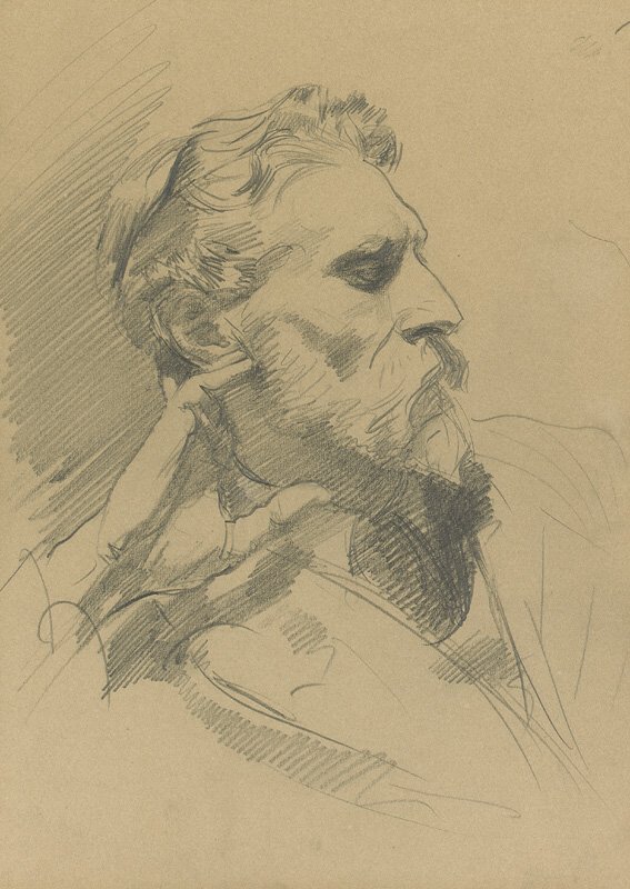 John Singer Sargent 1856-1925: John Singer Sargent 1856-1925 Portrait of Laurence "Peter" Alexander Harrison, Esq. pencil on paper measurements sight size: 14 by 10 in. alternate measurements (35.6 by 25.4 cm)