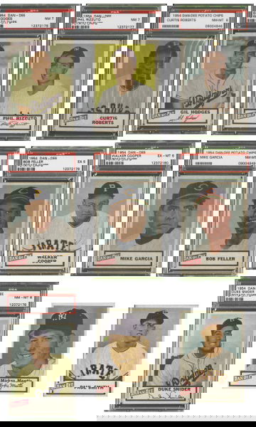 1954 Dan Dee Potato Chips Complete Set of 29: Property from the Dr. Douglas Triplett Collection1954 Dan Dee Potato Chips Complete Set of 29 Issued one card per bag of potato chips, these popular cards were produced with waxed surfaces intended to