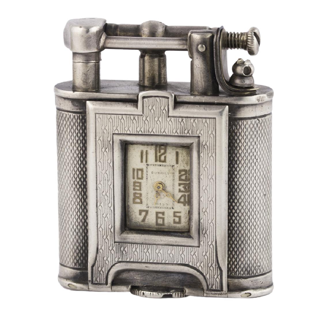 A RARE SOLID SILVER DUNHILL UNIQUE WATCH LIGHTER CIRCA (1 of 1)