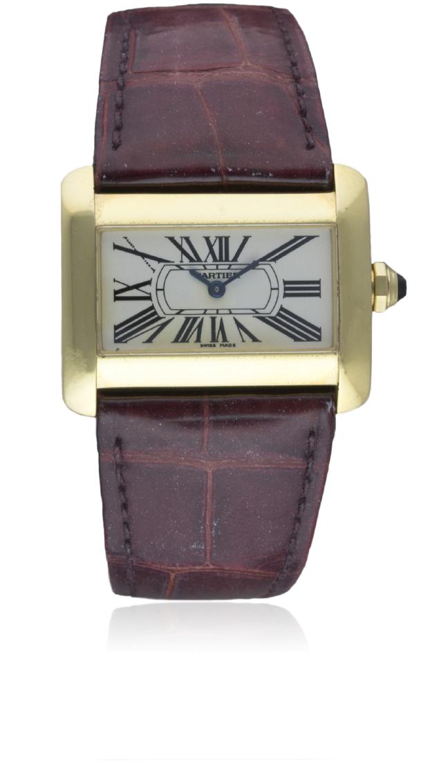 A LADIES 18K SOLID GOLD CARTIER DIVAN WRIST WATCH (1 of 1)