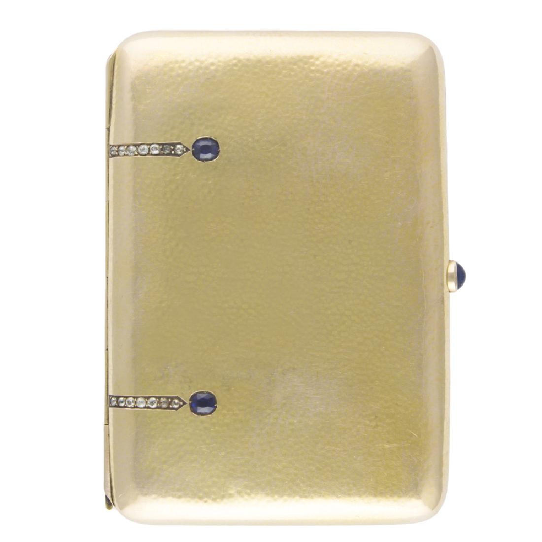 A 14K SOLID GOLD, DIAMOND & SAPPHIRE CIGARETTE CASE (1 of 1)