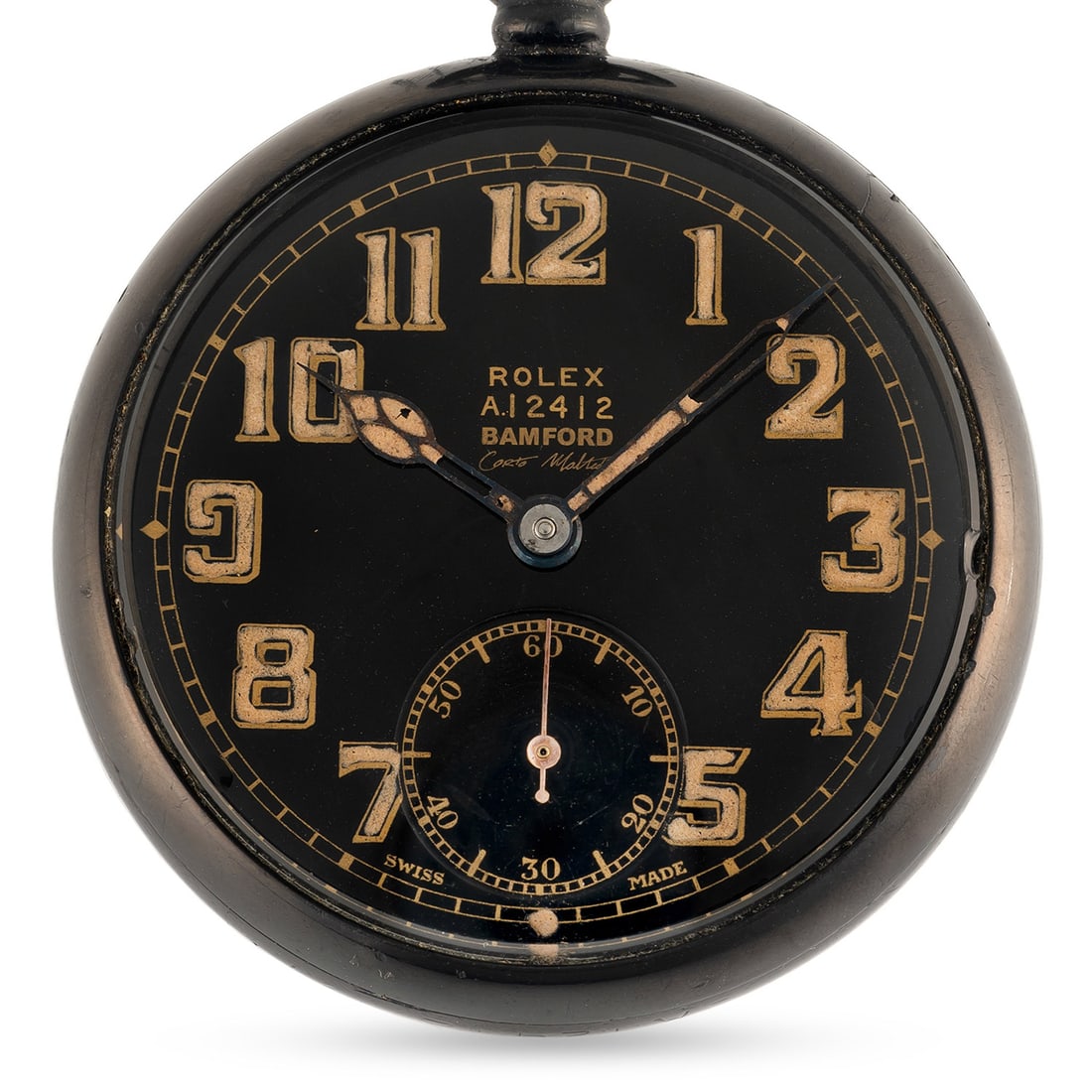 A CUSTOMISED PVD COATED BAMFORD ROLEX 1930S BRITISH MILITARY POCKET WATCH ONE OF FIVE PIECES MADE IN (1 of 7)