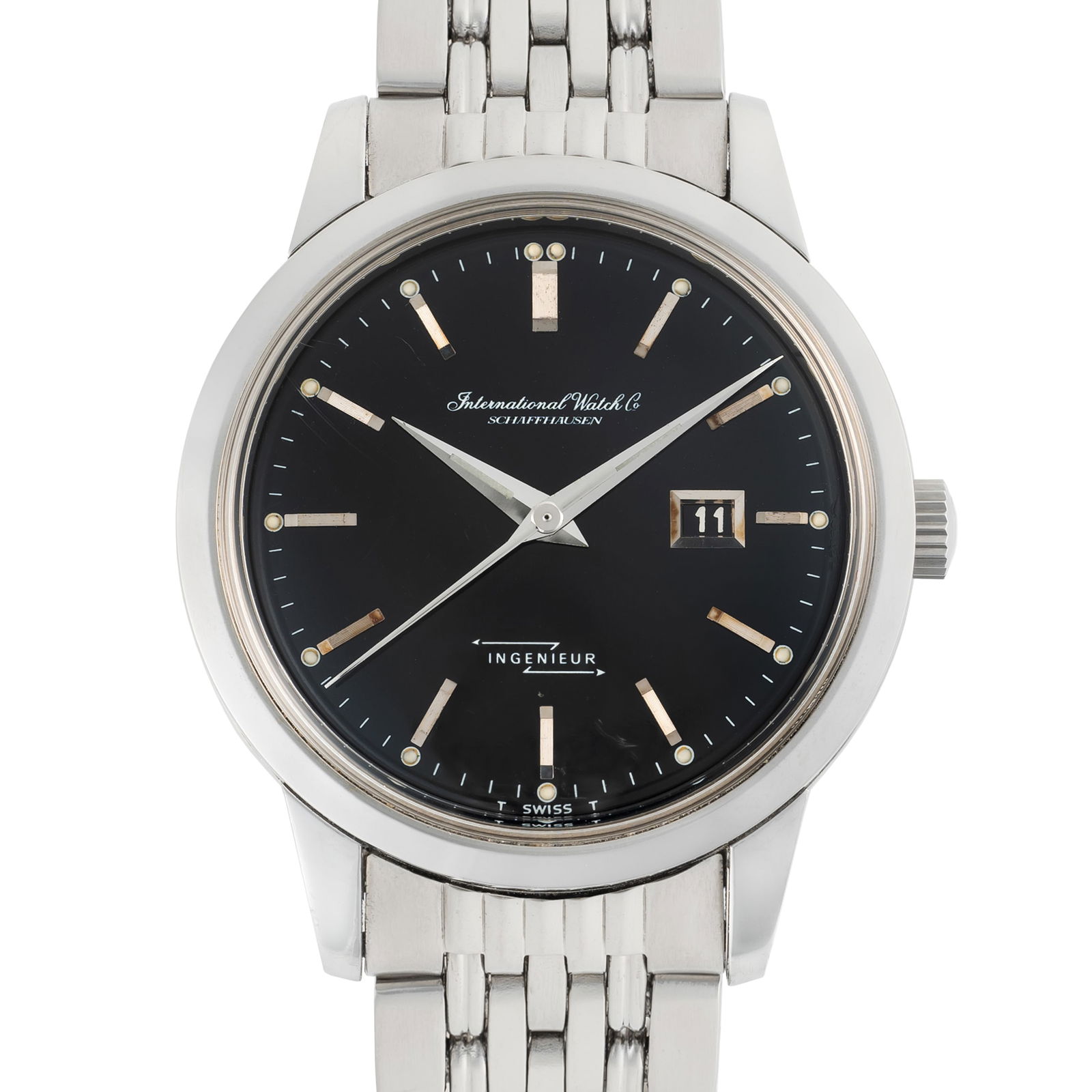 A GENTLEMAN'S SIZE STAINLESS STEEL IWC INGENIEUR AUTOMATIC BRACELET WATCHDATED 1956, REF. 666 WITH (1 of 10)