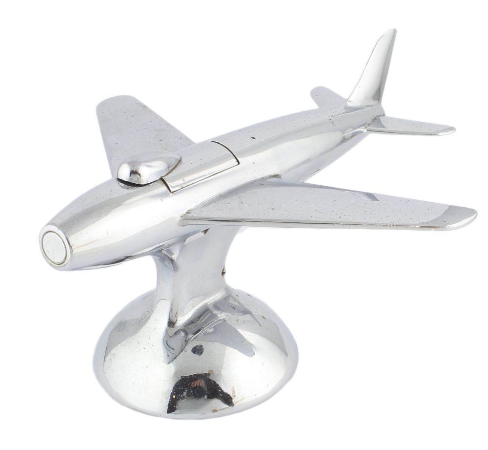A CHROME PLATED DUNHILL 'JET PLANE' TABLE LIGHTER CIRCA