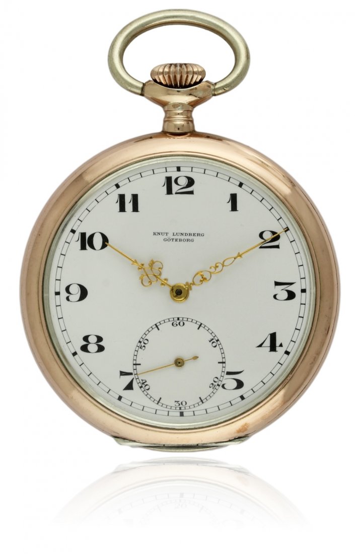A GENTLEMAN'S SOLID SILVER & GILT ULYSSE NARDIN POCKET: A GENTLEMAN'S SOLID SILVER & GILT ULYSSE NARDIN POCKET WATCH CIRCA 1920s, REF. 349843 RETAILED BY KNUT LUNDGURG GOTEBORG D: Enamel dial with applied Arabic numerals, subsidiary seconds. M: Keyless win
