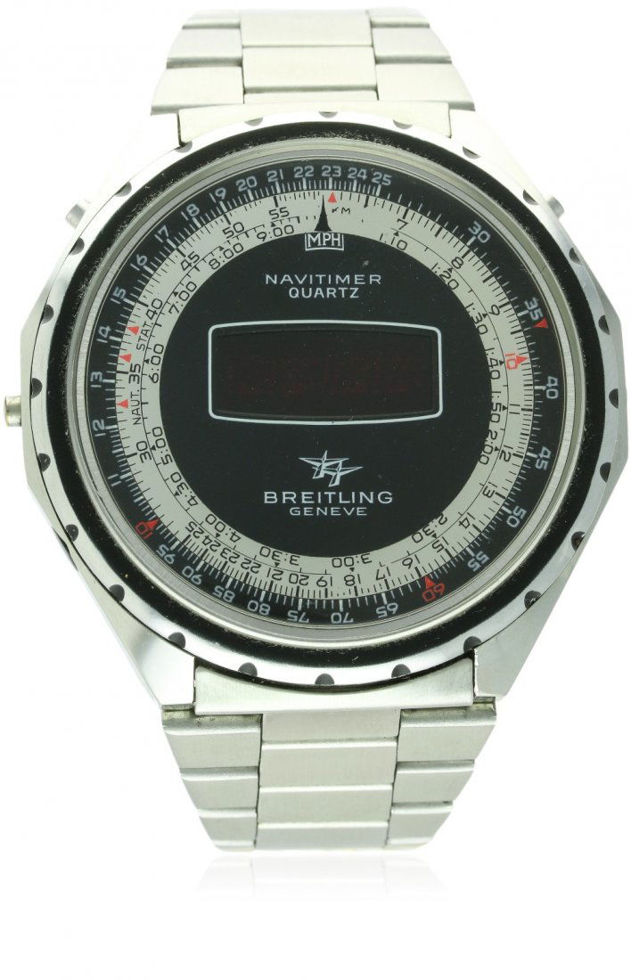 A RARE GENTLEMAN'S BREITLING NAVITIMER QUARTZ LED (1 of 1)